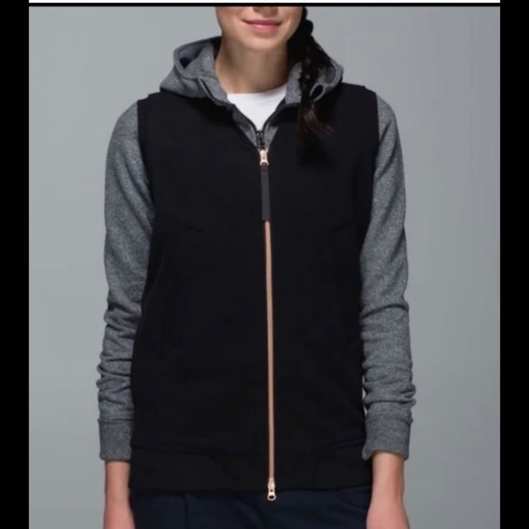Lululemon Departure Black Vest Jacket w/Rose Gold Zipper - Picture 1 of 16